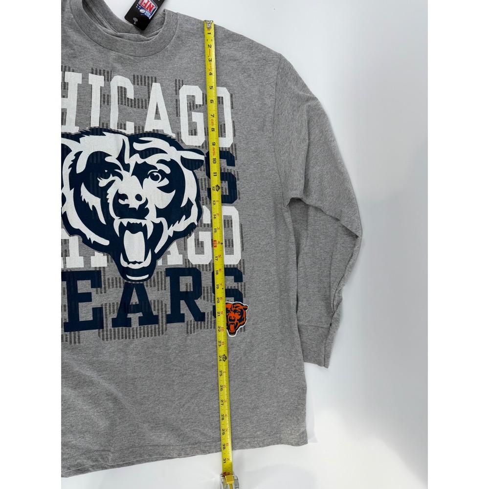 Chicago Bears Long Sleeve T Shirt Mens XL Gray NFL Team Apparel NWT Graphic Tee - Picture 6 of 7